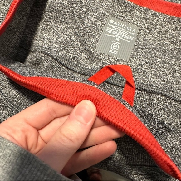 Athleta Andes gray and red ribbed waistband high waisted leggings - Picture 4 of 10